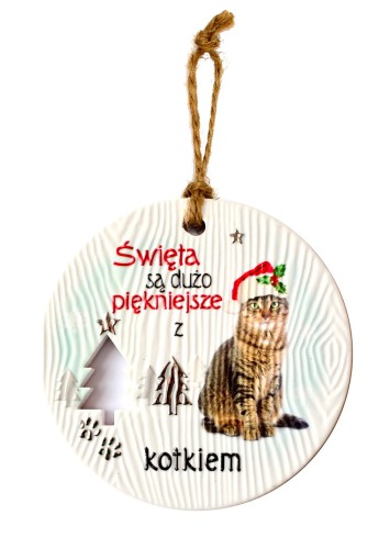 Ceramiczna zawieszka CEZ-039 BN (kotek szary)